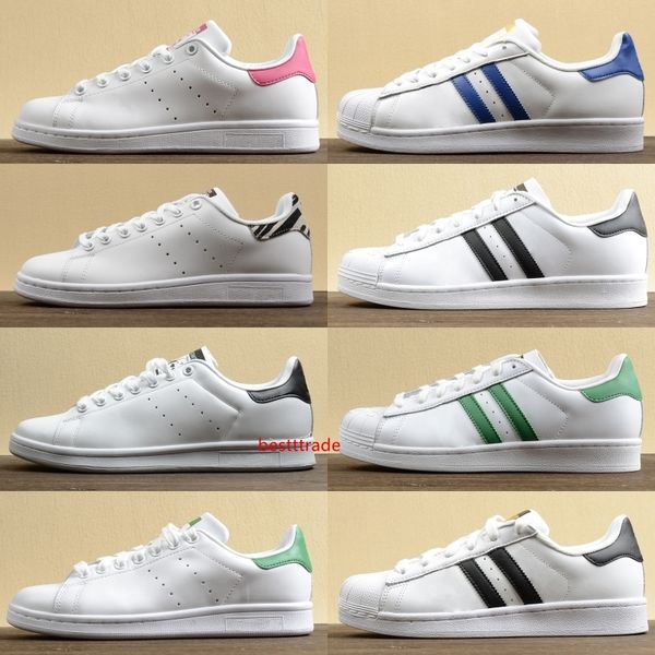 

fashion stan smith core black sneakers white green white blue skateboarding shoes stars flats mens womens designer shoes 36-44