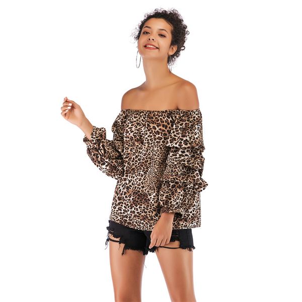 

women's blouses & shirts 2021 slash neck tube shirt female loose strapless printed chiffon cropped sleeve short, White