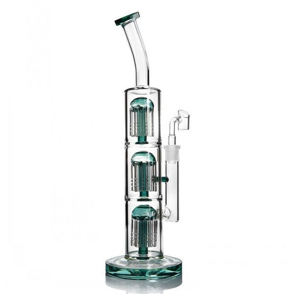 Bongos de água exclusivos Klein Recycler Dab Bong Hookahs Arm Tree PERC Water Tubs Cabeças de óleo inesperado com Banger de 14 mm 12,9 polegadas