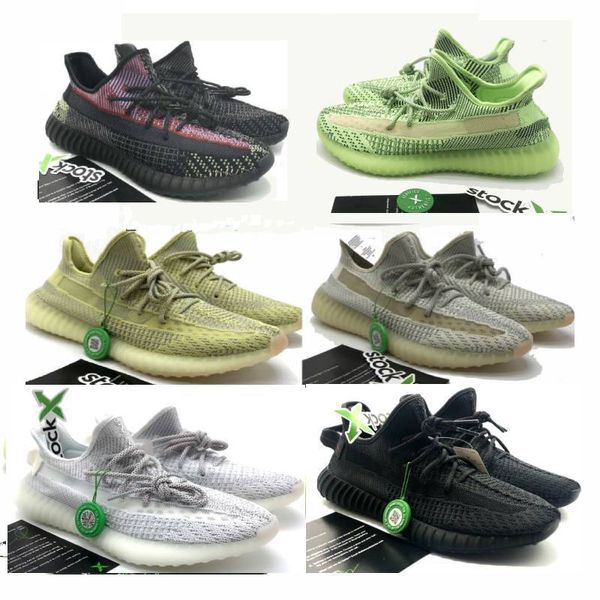 

2019 ye v2 shoes kanye big size 36-48 stock x reflective yecheil triple black breds static reflective v2 running shoes with box