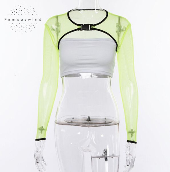 

рубашки женщин ladies твердая лето с длинным рукавом mesh sheer tee партии crop tops cover up t green drop доставка, White