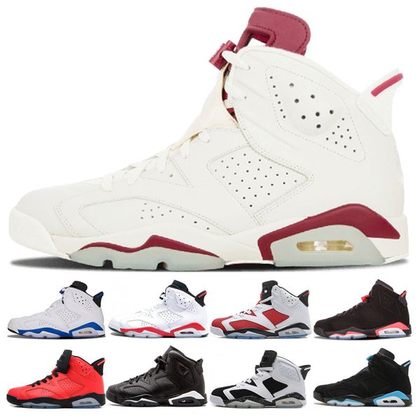 

6 6s maroon olympic men basketball shoes new angry bull black cat sport blue infrared oreo unc carmine alternate hare sneaker sports shoes