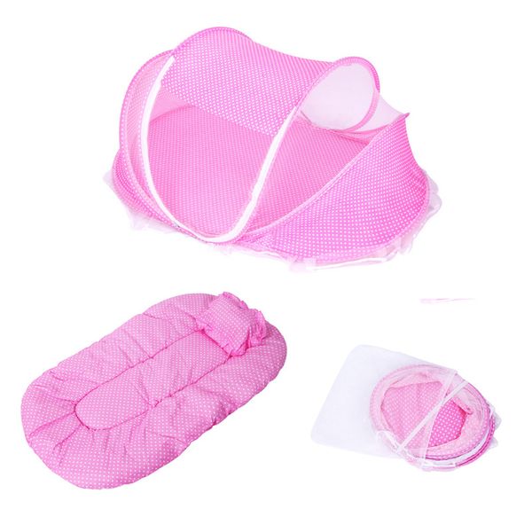 

3pcs/pack newborn baby bedding crib netting folding baby mosquito nets bed mattress pillow 0-1y