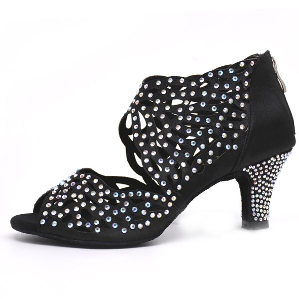 

women dance shoes salsa latin shoes rhinestone latin ballroom dance boots jazz sneakers black jusedanc