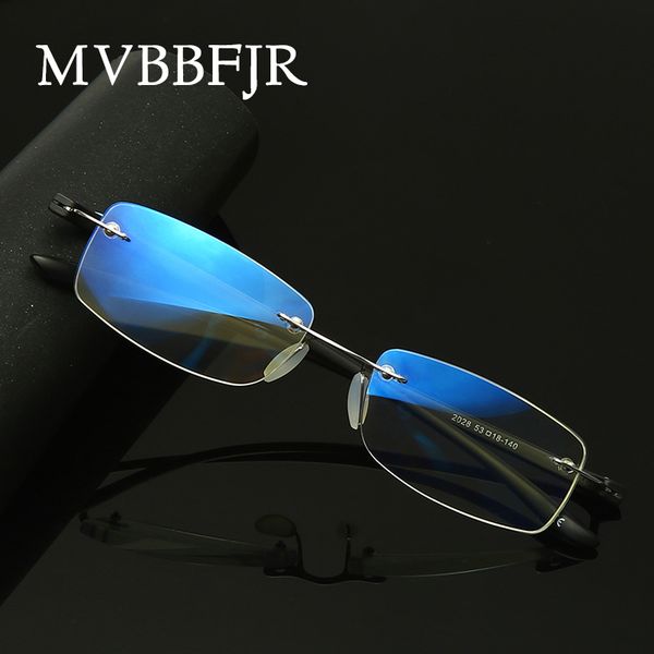 

mvbbfjr anti blue light men reading glasses women portable presbyopic eyewear square rimless vintage optical glasses parent gift, White;black