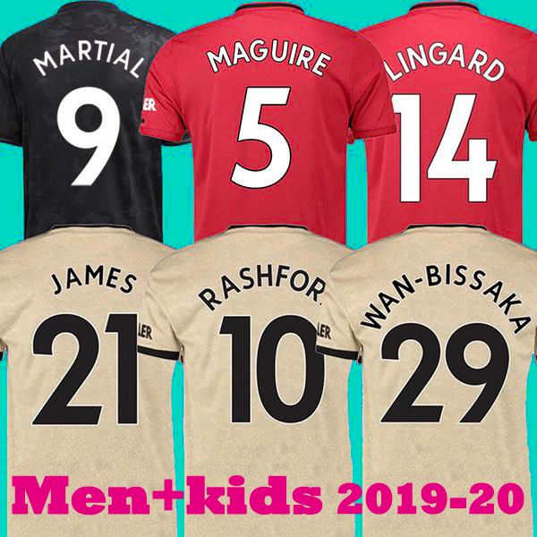 

тайланд манчестер pogba футбол джерси 2019 2020 lingard maguire rashford футболка сша utd 19 20 форма человек + детский комплект трикотаж, Black;yellow