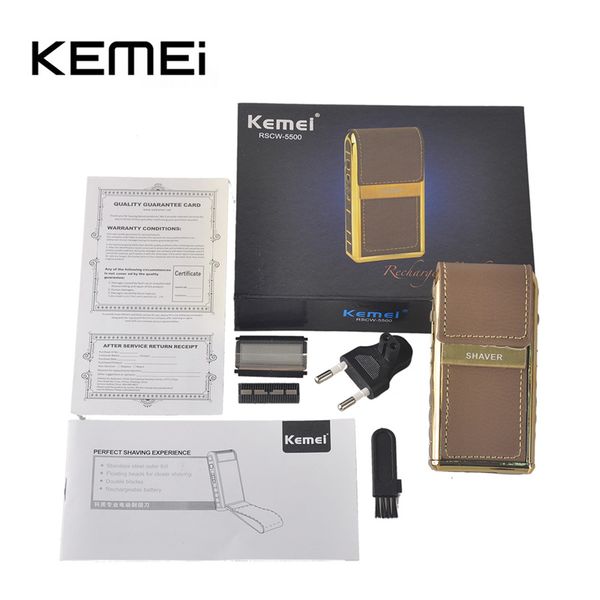 

kemei 2in1 mustache beard razor trimmer kemei men's electric razor shaver leather wrapped rechargeable shaving machine km-5500