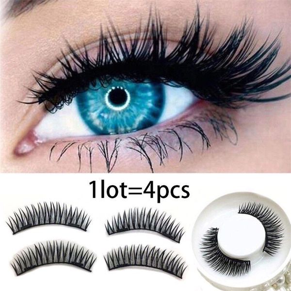 

4 pairs 3d mink lashes natural false eyelashes dramatic volume fake lashes makeup eyelash extension silk eyelashes