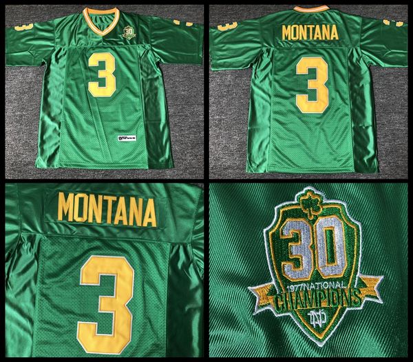 

U tock joe montana football jer ey 3 fighting iri h notre dame men 039 college chool football jer ey