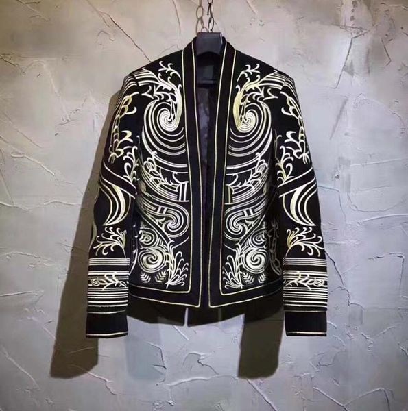 

we10118 fashion men's coats & jackets 2019 runway european design party style men's clothing, Black;brown