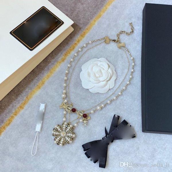 

double-layer pearl necklace designer jewelry women necklace rings luxury earrings love bracelet mens 14k gold chains cuban link chain new, Silver