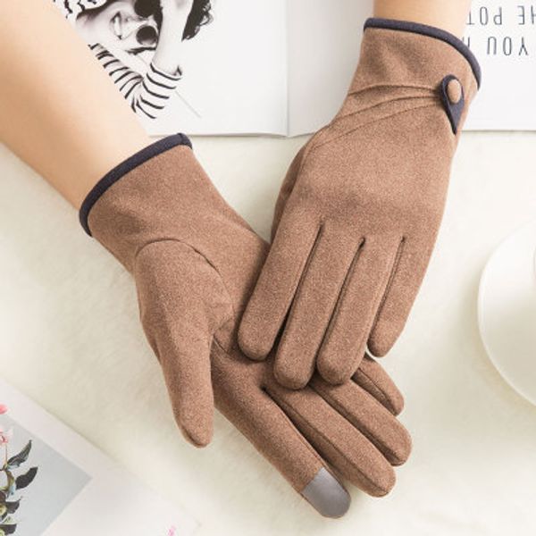 

n917 korean women' autumn and winter outdoor sports riding thickening non-fleece touch screen warm windproof gloves wholesale, Blue;gray