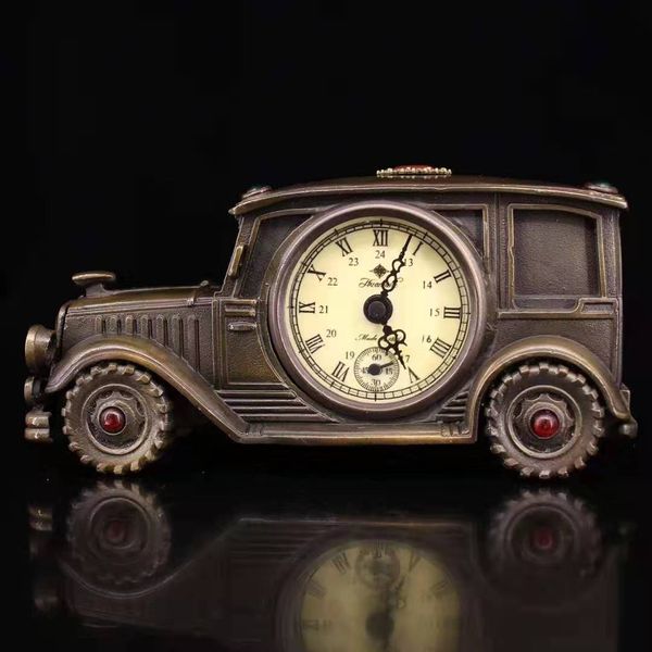 

european exquisite brass classical mechanical car model clock