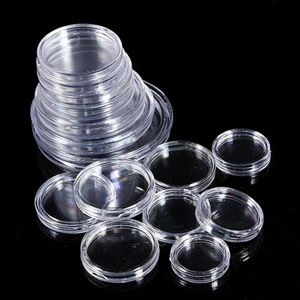 

bluelans 10pcs transparent boxed coin sizes available 18mm to 50mm coin cases, Pink;blue