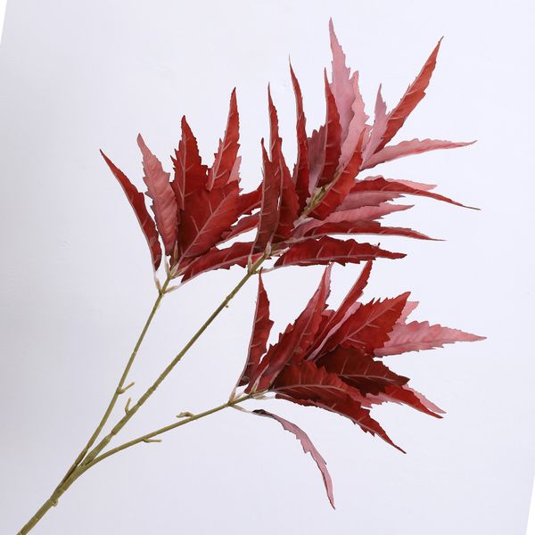 

90cm artificial wormwood leaves branch silk cloth red wedding flower diy flower arrangement home living room l decor plants