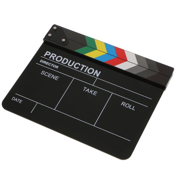 

colorful clapper board acrylic dry erase director movie film-black