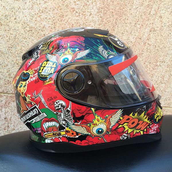

women motorcycle helmet full face helmet double lense casco racing capacete with sun visor capacete casque moto
