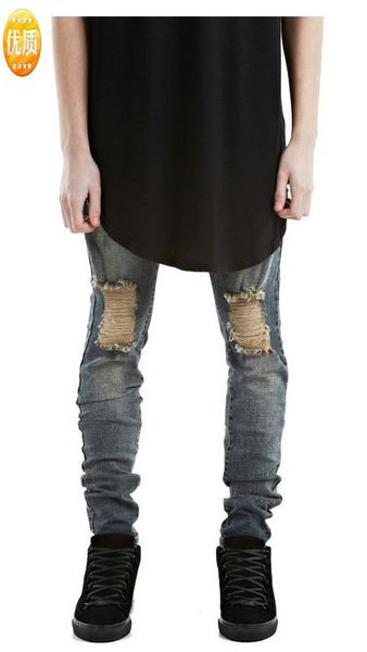 

men hole destroy jeans fashion hip hop style jeans, Blue