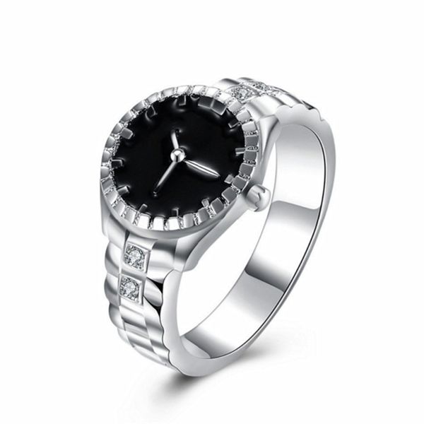

20ss creative faux steel finger ring watch women mens brand diamond dial quartz watch rings couple gift just a decoration, Golden;silver