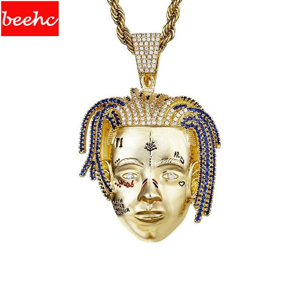 

rapper xxxtentacion necklace hiphop punk necklace iced out crystal stone pendant twist chain charm jewelry fans gifts, Silver