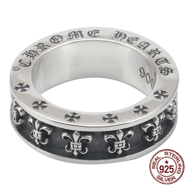 

100% s925 sterling silver ring personality fashion retro punk style anchor letter styling jewelry to send gifts for lovers 2019