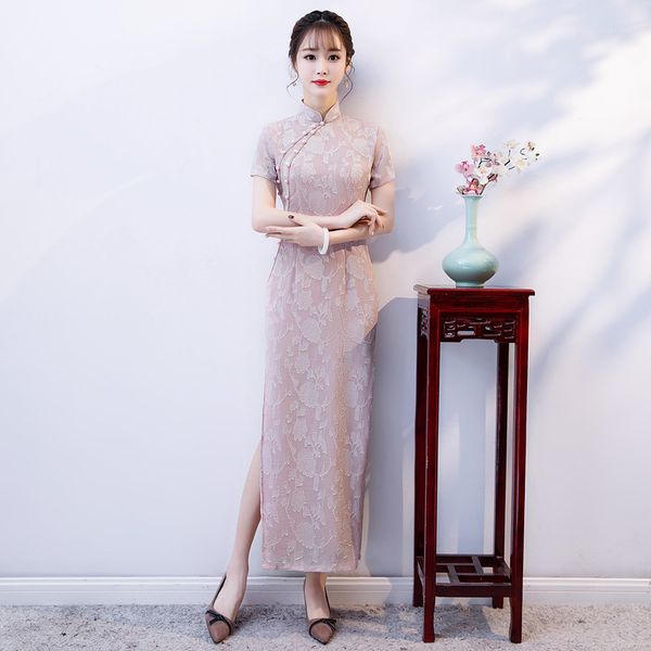 

chinese national long cheongsam women maxi dress ball skirt -3xl, Red