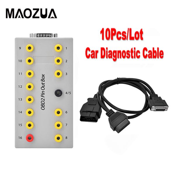 

10шт авто obd break out obd2 breakout тестер obdii протокола детектор может test box obd2 pin out box