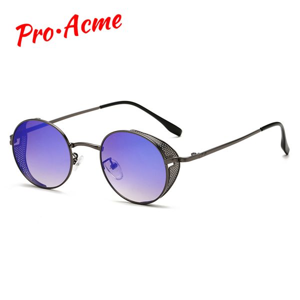 

pro acme classic retro steampunk sunglasses men women lennon round circle hippie sun glasses matel frame uv400 protection pc1671, White;black