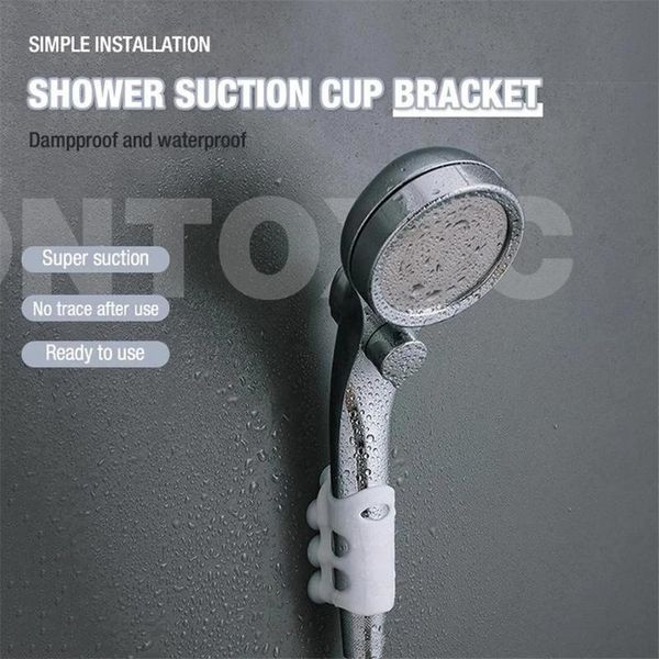

bath accessory set 2pcs shower head holder bathroom suction cup silicone sucker wall mount movable bracket fixed