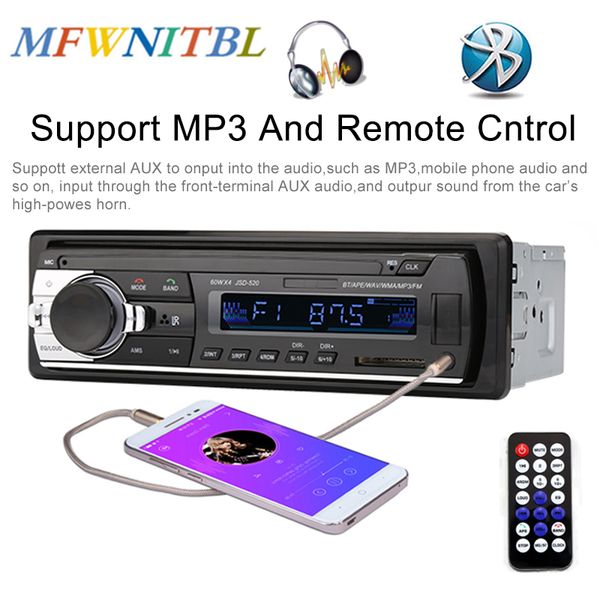 

autoradio jsd-520 bluetooth radio 1 din fm aux input receiver sd usb mp3 multimedia player 12v in dash car stereo auto audio