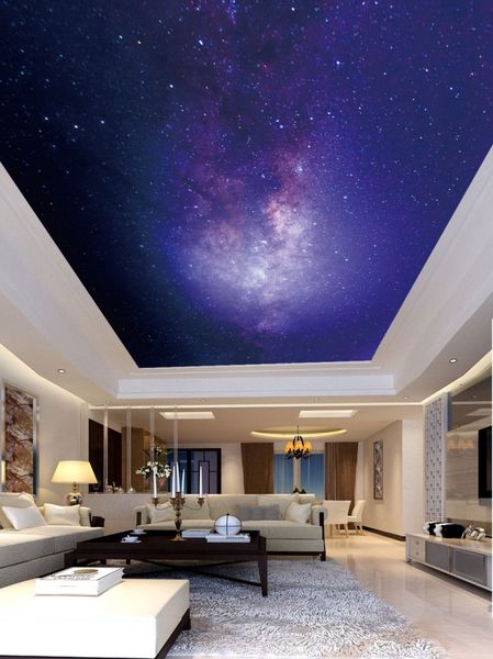 Individuelle Tapeten-3D-Rollenschöne Sternenhimmel Zenit Wand Sterne Deckenmalerei Schlafzimmer Wohnzimmer Deckendekoration Wandwand