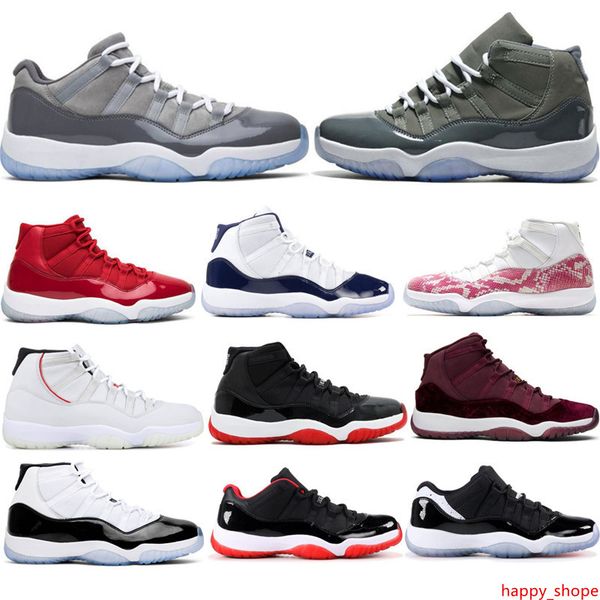 

2019 11s прохладный серый конкорд 45 баскетбольная обувь мужчины женщины 11 кепка и платье затемнение космические джемы разводят победу как