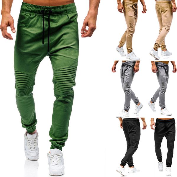 

2019 new arrivals fashion men's casual outdoors solid multi-pocket work trouser cargo long pants dropshipping, Black