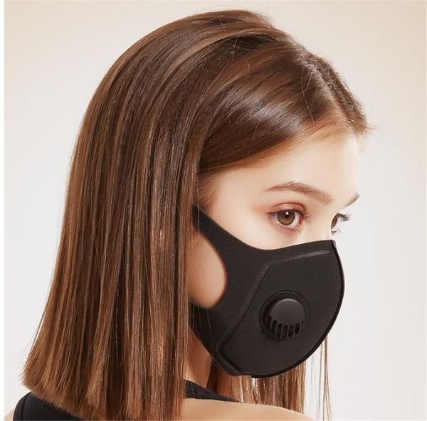 

dhl shipfashion sponge with valve collagen crystal face mask filters breathing anti dust cotton mouth masks black health washable