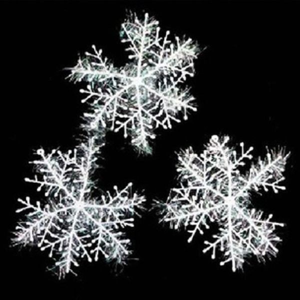 

120 шт пластиковые искусственное снежинка рождественская елка кулон рождество сцены макет украшения партии