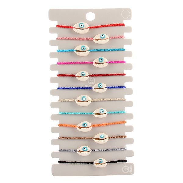 

12 pcs/sets women sea theme evil eye shell starfish bracelets bangles adjustable shell charms wristband fashion jewelry gifts, Golden;silver
