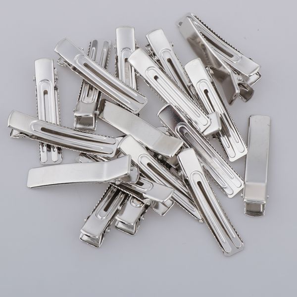 

20x silver metal alligator hair clip flat with teeth hairpin diy hairbow