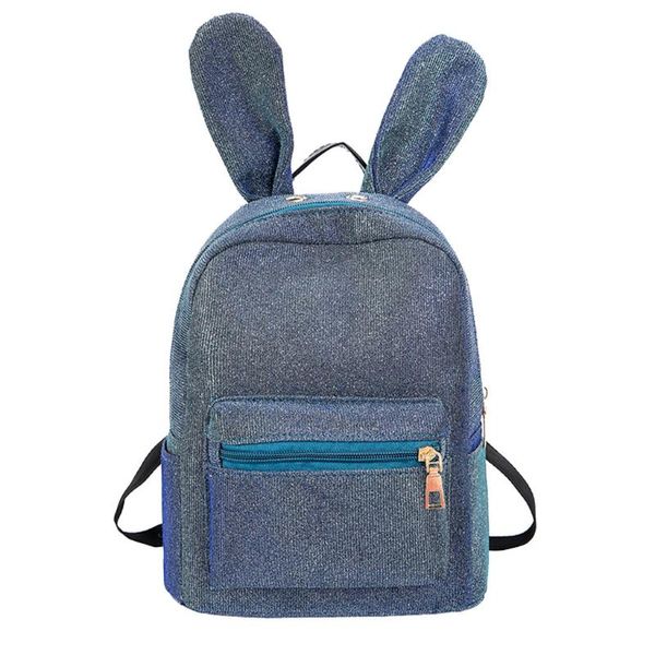 

fashion lady sequins school backpack satchel girls student travel shoulder bag cartoon ear shape star backpack 2020 new