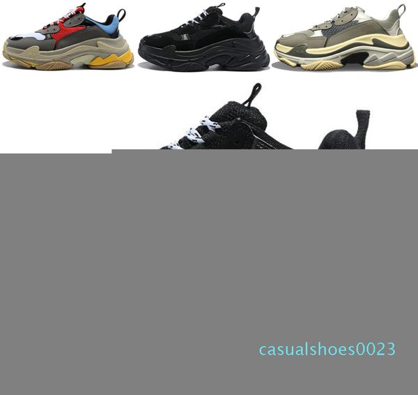 

triple-s designer sneakers paris 17fw triple s platform for mens womens black red white green casual dad shoes tennis increasing 36-45 ac23