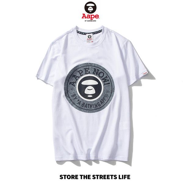 

мужская дизайнерская футболка модные топы с принтом обезьяна с коротким рукавом повседневная мужская футболка с принтом для уличного хип-хоп, White;black