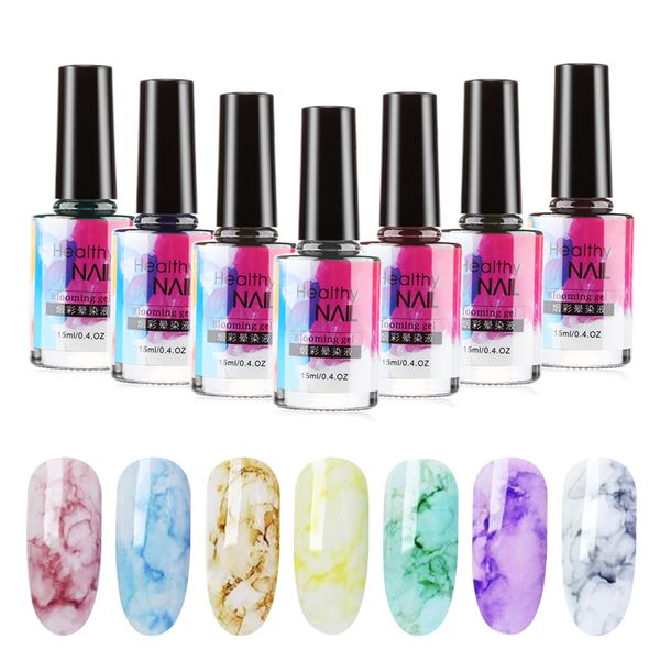 

15ml watercolor ink nail polish blooming gel smoke effect marble smudge liquid diy varnish manicure decor nail art salon set