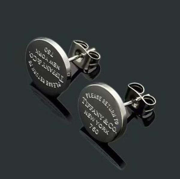 

not fade 316l stainless steel ear studs 3 colors round stamp love earrings for women gift wholesale price, Golden;silver