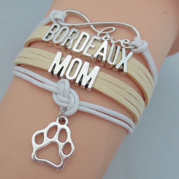 

мода бесконечность love bears paw браслет мама бордо браслеты браслет бордо мама собака подарок, Golden;silver