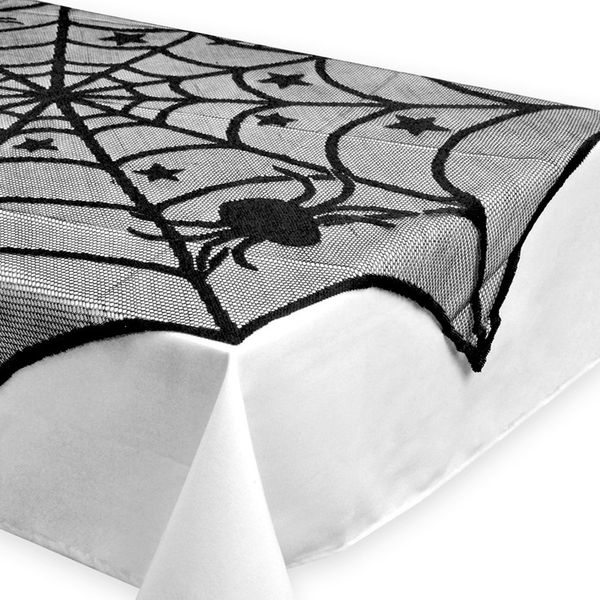 

preparing for halloween-halloween party decoration spiderweb tablecloth black lace table covers for halloween decoration home de table cloth