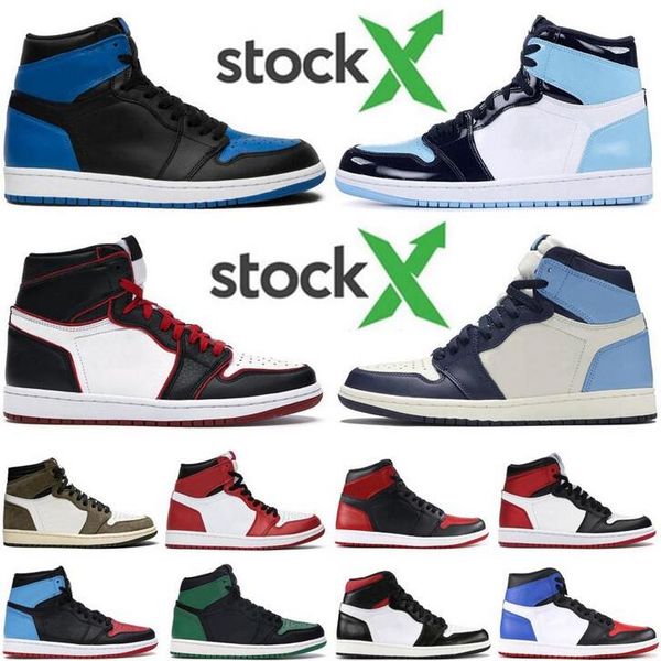 

новые ботинки баскетбола 1 1s jumpman высокий суд фиолетовый белый сосна зеленый черный обсидиан unc us13 akers 11 11s разводят concord 45 т