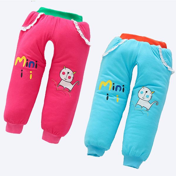 

2018 winter newborn cotton padded trousers baby boy girl winter pants thick warm open crotch baby quilted pant outwear, Blue
