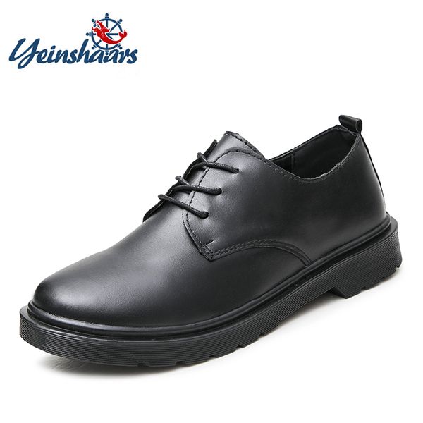 

yeinshaars big size 35-48 men wedding shoes microfiber leather formal business round toe for man dress shoes men's oxford flats, Black