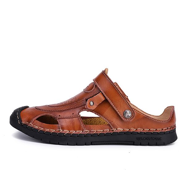 

playa sandali rubber man para for da male roman masculino rasteira ete cuir transpirables sandals-men sandale zandalias uomo de, Black