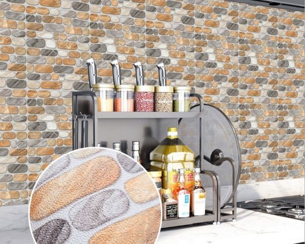 

2020 wall stickers la017 imitation leather tile paste retro imitation wood grain flooring home decoration self-adhesive waterproof diy wall