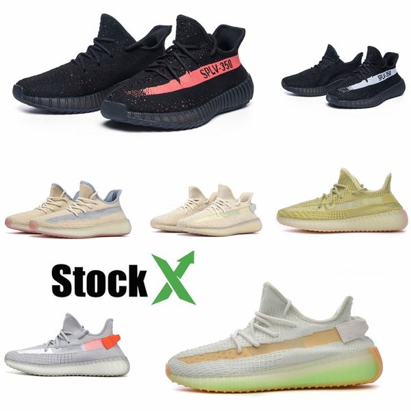 

детская обувь клей v2 runner обувь kanye west blak статическая светоотражающие zebra белуга 2,0 boy девушки вскользь тапки # qa464